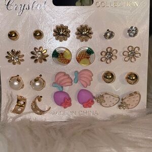 Fashionable earrings‎ 12 pairs